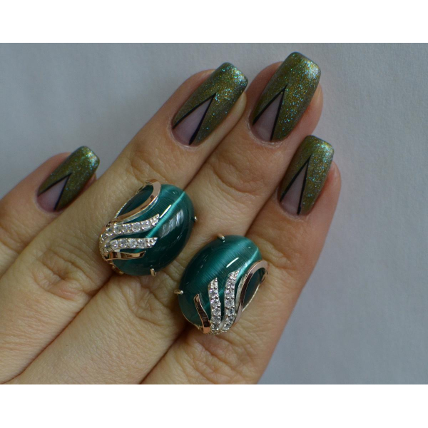 Серьги из серебра с золотом (149с)