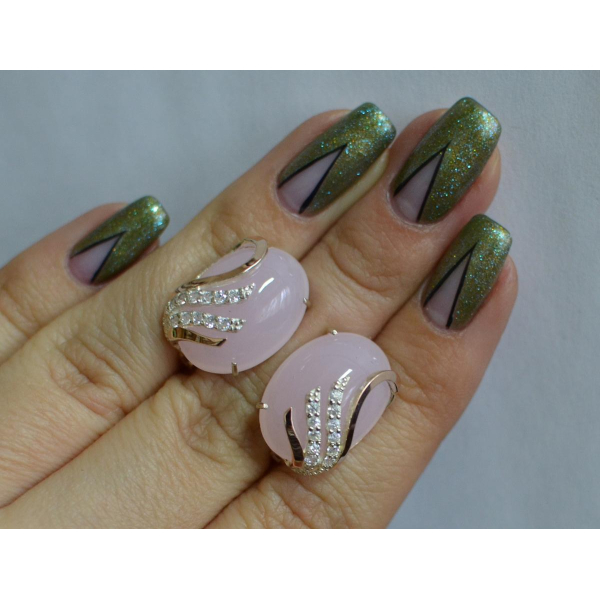 Серьги из серебра с золотом (149с)