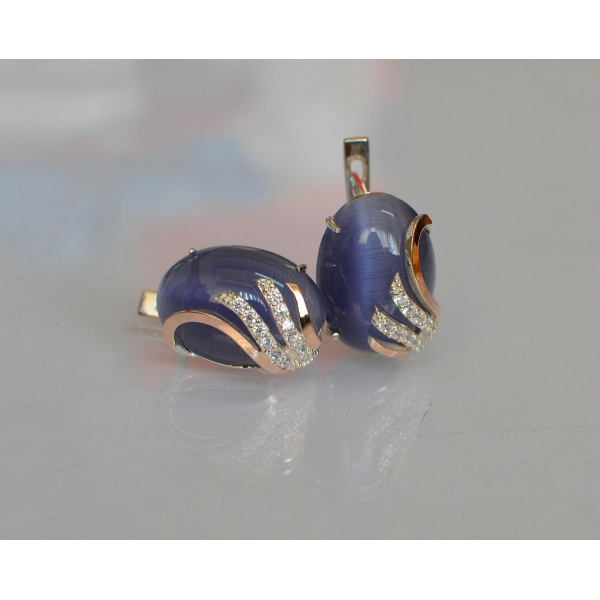 Серьги из серебра с золотом (149с)