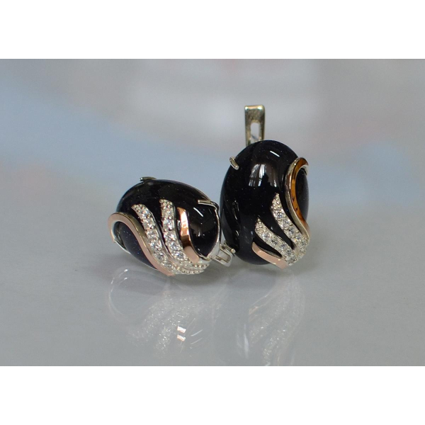 Серьги из серебра с золотом (149с)