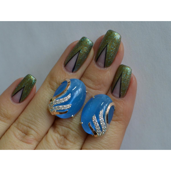 Серьги из серебра с золотом (149с)