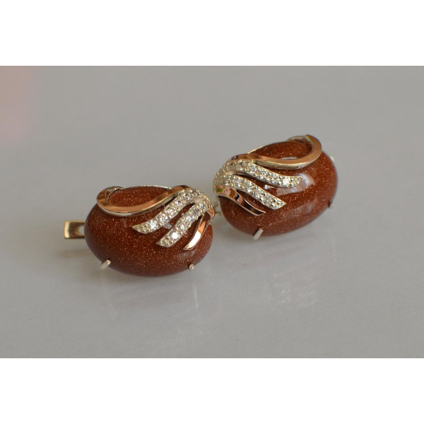 Серьги из серебра с золотом (149с)