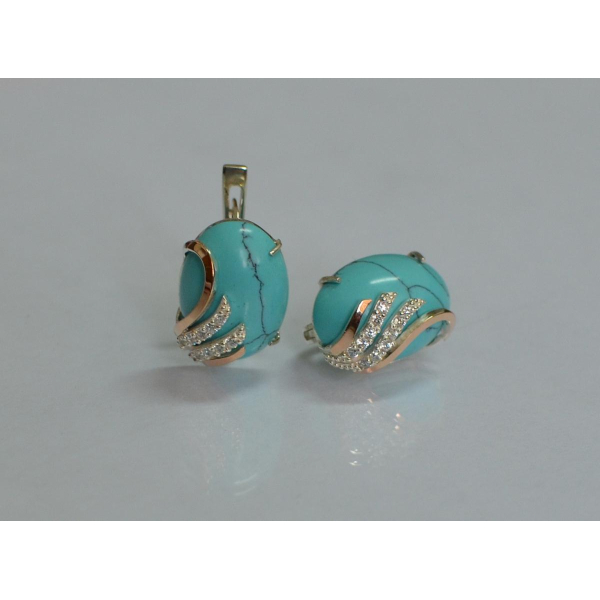 Серьги из серебра с золотом (149с)