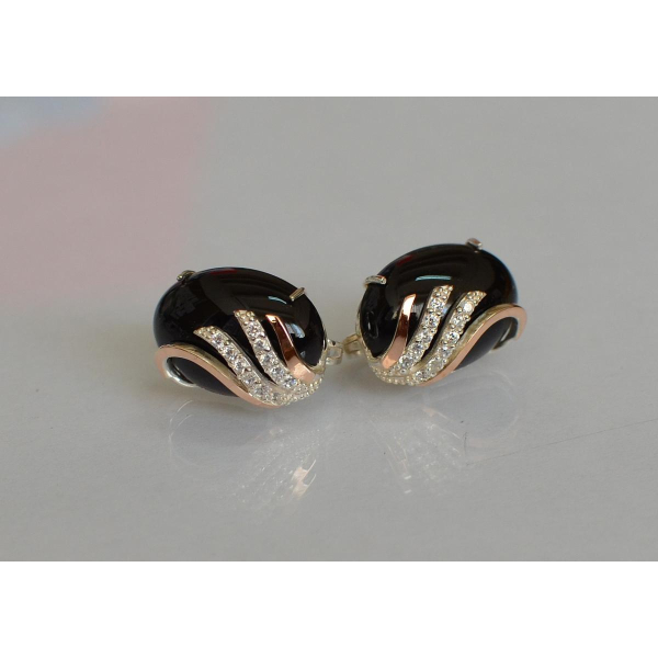 Серьги из серебра с золотом (149с)