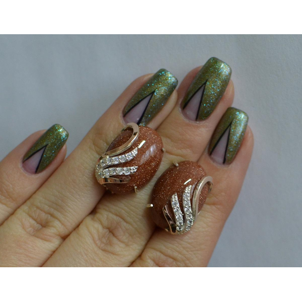 Серьги из серебра с золотом (149с)