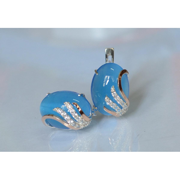 Серьги из серебра с золотом (149с)