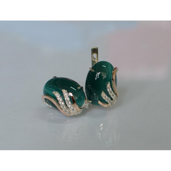 Серьги из серебра с золотом (149с)