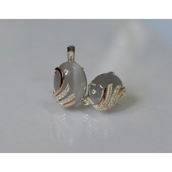 Серьги из серебра с золотом (149с)