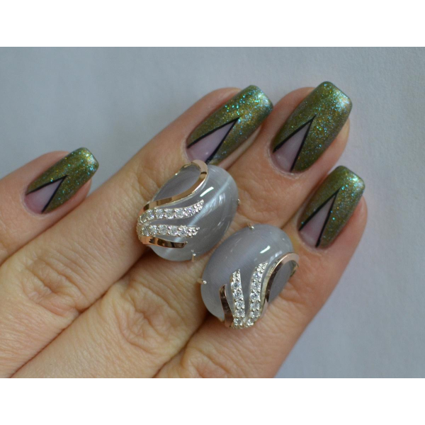 Серьги из серебра с золотом (149с)