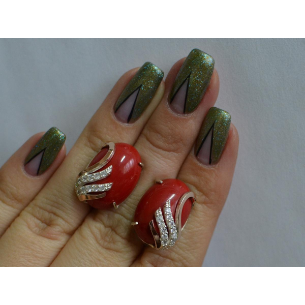 Серьги из серебра с золотом (149с)