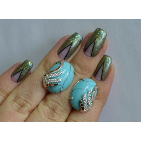 Серьги из серебра с золотом (149с)