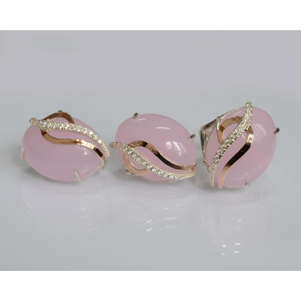 Срібний комплект з золотими наклкадками (150)