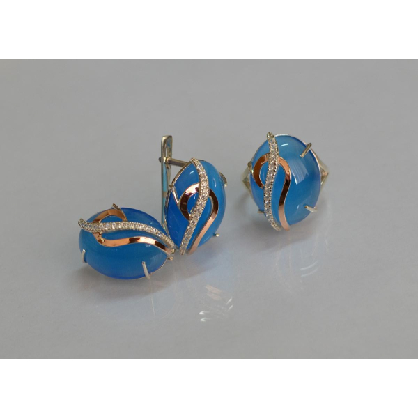 Срібний комплект з золотими наклкадками (150)