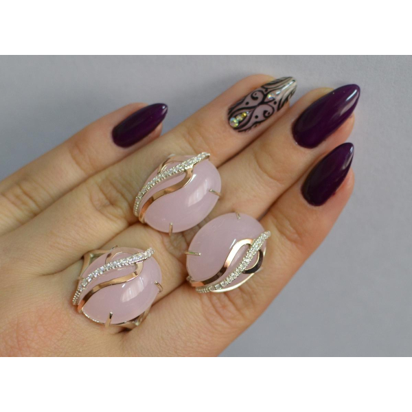 Срібний комплект з золотими наклкадками (150)