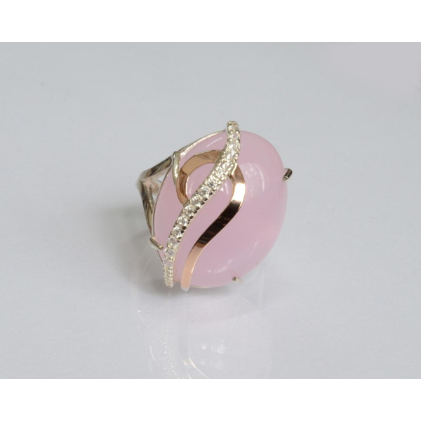 Кольцо из серебра с золотыми вставками (150к)