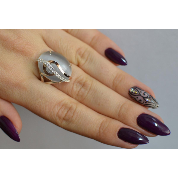 Кольцо из серебра с золотыми вставками (150к)