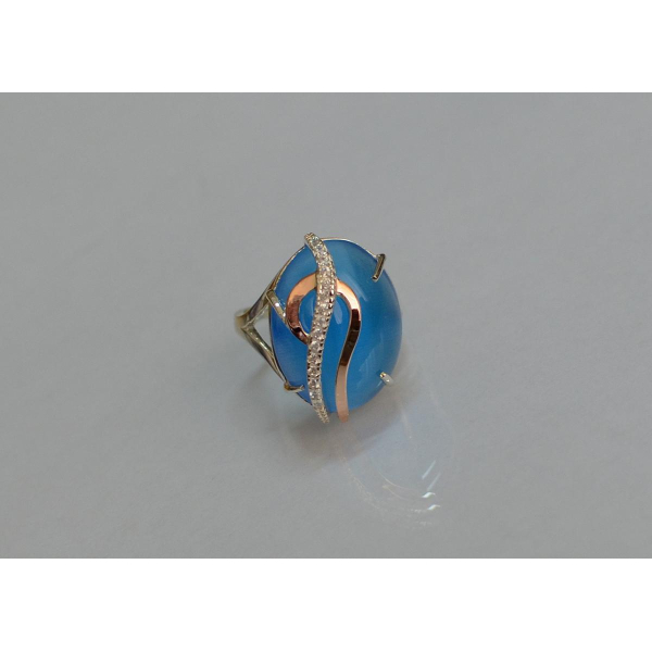 Кольцо из серебра с золотыми вставками (150к)