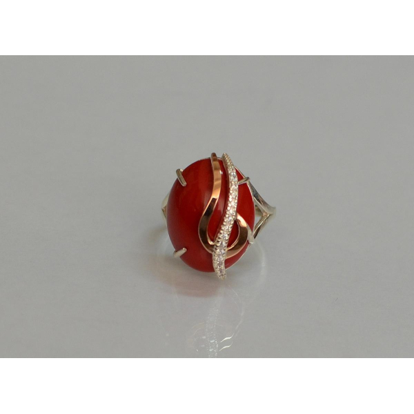 Кольцо из серебра с золотыми вставками (150к)