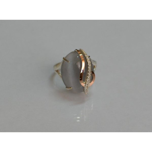 Кольцо из серебра с золотыми вставками (150к)