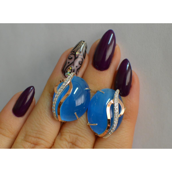 Серебряные серьги с золотыми накладками (150с)