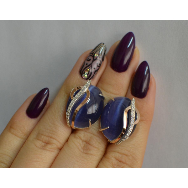 Серебряные серьги с золотыми накладками (150с)