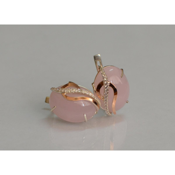 Серебряные серьги с золотыми накладками (150с)