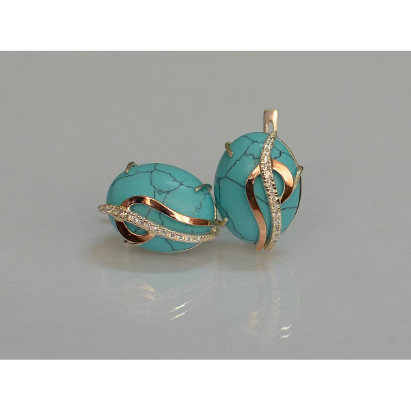 Серебряные серьги с золотыми накладками (150с)