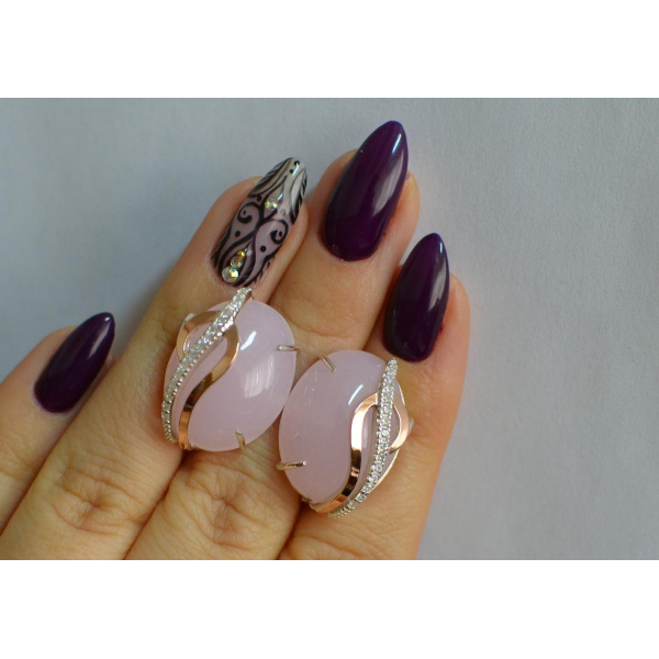 Серебряные серьги с золотыми накладками (150с)