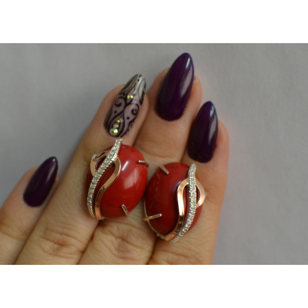 Серебряные серьги с золотыми накладками (150с)