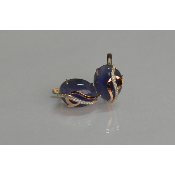 Серебряные серьги с золотыми накладками (150с)