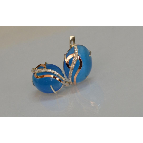 Серебряные серьги с золотыми накладками (150с)