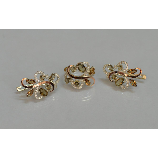 Срібний набір з золотими пластинами (151)