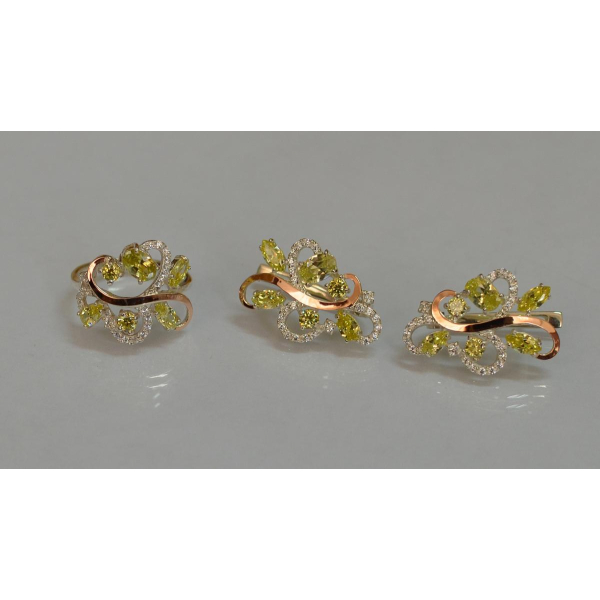 Срібний набір з золотими пластинами (151)