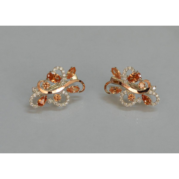 Серебряные серьги с золотыми вставками (151с)