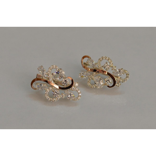 Серебряные серьги с золотыми вставками (151с)