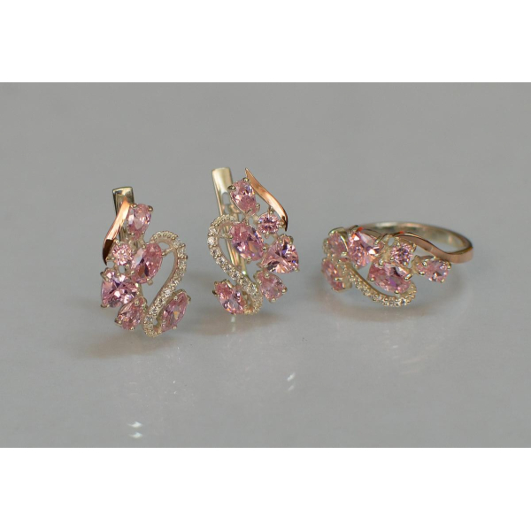 Серебряный набор с золотыми пластинами (152)