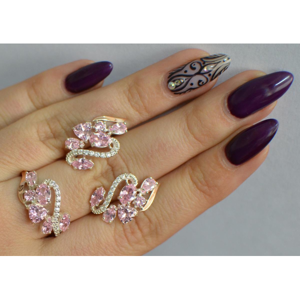 Серебряный набор с золотыми пластинами (152)