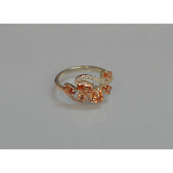 Серебряное кольцо с золотыми вставками (152к)