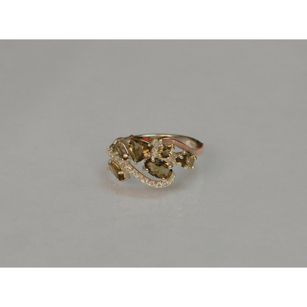 Серебряное кольцо с золотыми вставками (152к)