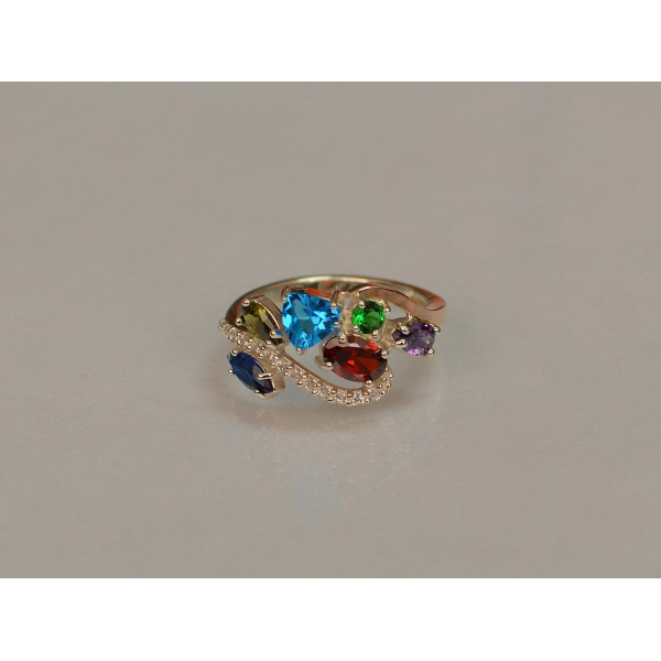 Серебряное кольцо с золотыми вставками (152к)