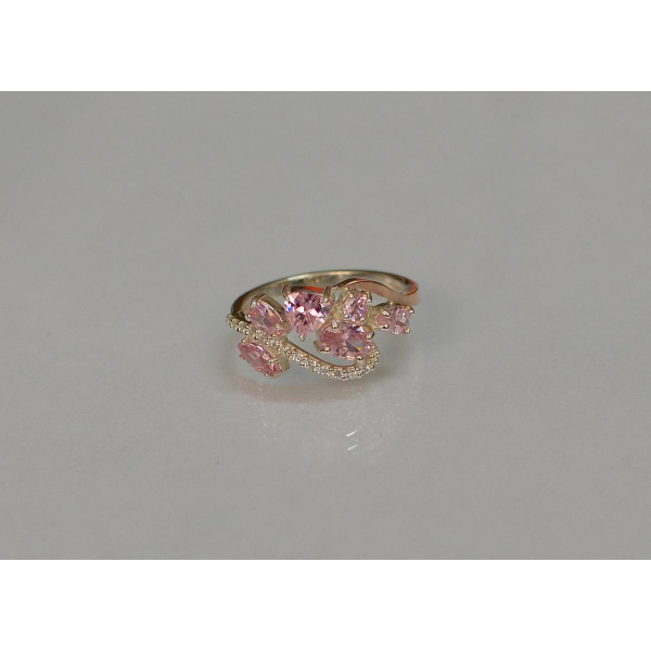 Серебряное кольцо с золотыми вставками (152к)