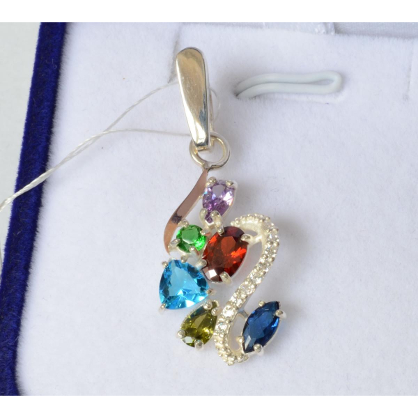 Серебряная подвеска с золотими вставками (152п)