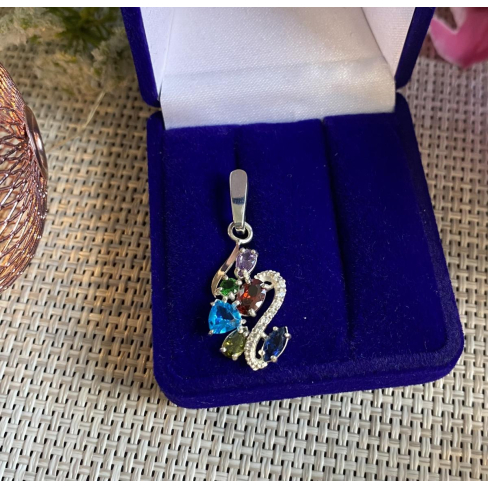 Срібна підвіска з пластинами золота