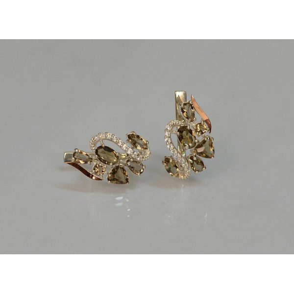 Серебряные серьги с золотыми пластинами (152с)