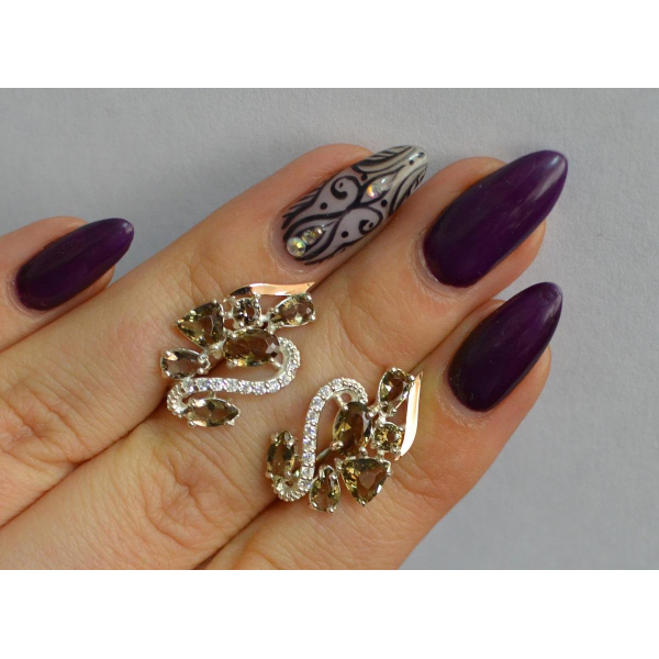 Серебряные серьги с золотыми пластинами (152с)