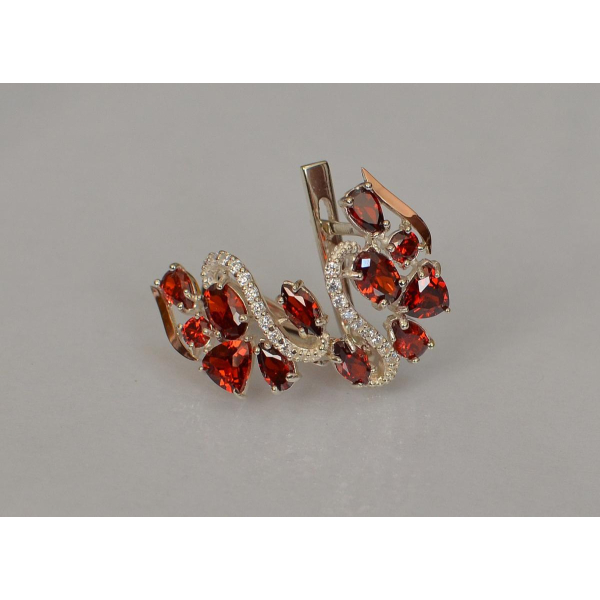 Серебряные серьги с золотыми пластинами (152с)