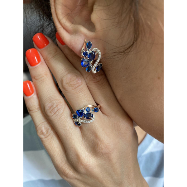 Серебряные серьги с золотыми пластинами (152с)