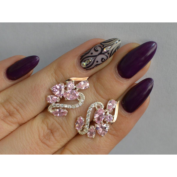 Серебряные серьги с золотыми пластинами (152с)