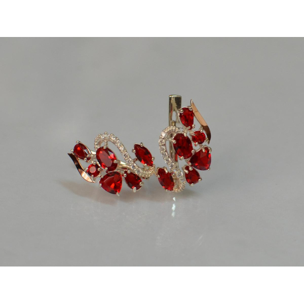 Серебряные серьги с золотыми пластинами (152с)