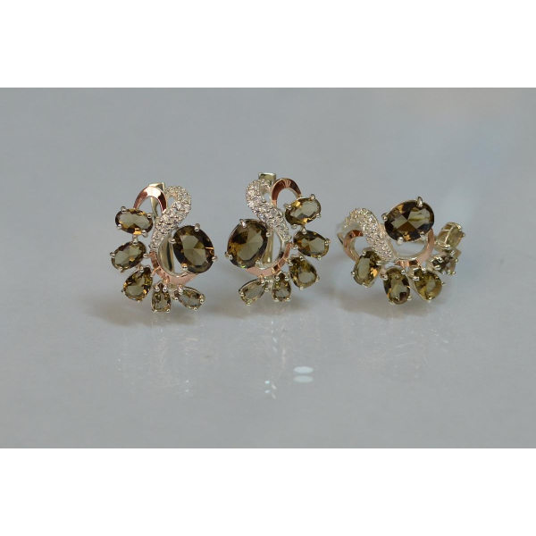 Серебряный набор с золотыми пластинами (153)